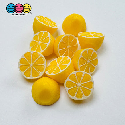 Sliced Whole Lemon Charms Fake Food Miniatures Cabochons Decoden Charm 10 pcs Charm