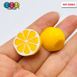 Sliced Whole Lemon Charms Fake Food Miniatures Cabochons Decoden Charm 10 pcs Charm