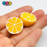 Sliced Whole Lemon Charms Fake Food Miniatures Cabochons Decoden Charm 10 pcs Charm