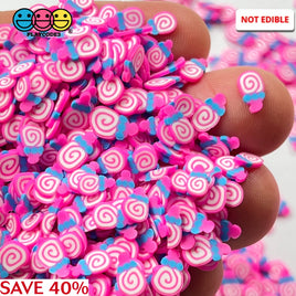 Small Lollipop Swirl Hot Pink Fake Polymer Clay Sprinkles Fimo Sprinkle Funfetti