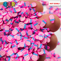 Small Lollipop Swirl Hot Pink Fake Polymer Clay Sprinkles Fimo Sprinkle Funfetti