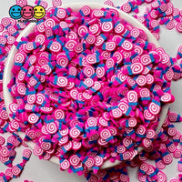 Small Lollipop Swirl Hot Pink Fake Polymer Clay Sprinkles Fimo Sprinkle Funfetti