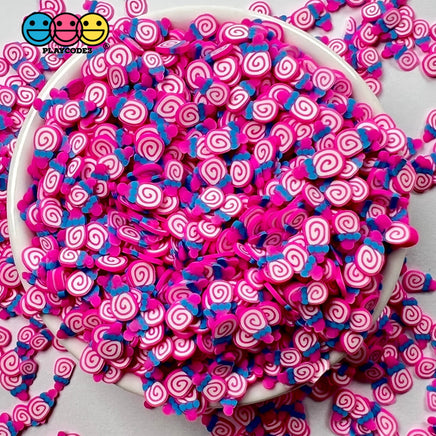 Small Lollipop Swirl Hot Pink Fake Polymer Clay Sprinkles Fimo Sprinkle Funfetti