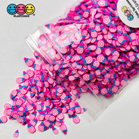 Small Lollipop Swirl Hot Pink Fake Polymer Clay Sprinkles Fimo Sprinkle Funfetti