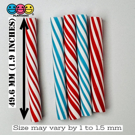 Small Peppermint Candy Mini Sticks 4Th Of July Fake Cabochons Decoden Charm 10 Pcs