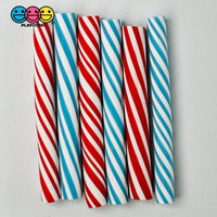 Small Peppermint Candy Mini Sticks 4Th Of July Fake Cabochons Decoden Charm 10 Pcs