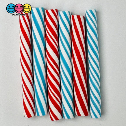 Small Peppermint Candy Mini Sticks 4Th Of July Fake Cabochons Decoden Charm 10 Pcs