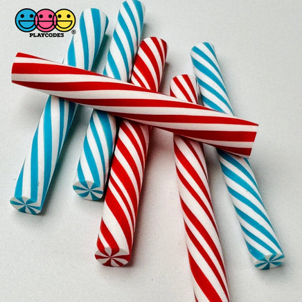 Small Peppermint Candy Mini Sticks 4Th Of July Fake Cabochons Decoden Charm 10 Pcs