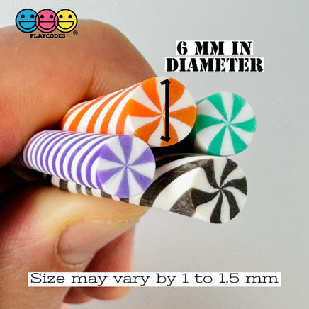 Small Peppermint Candy Mini Sticks Halloween Orange Black Green Purple Fake Cabochons Decoden Charm