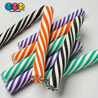 Small Peppermint Candy Sticks Halloween Orange Black Green Purple Fake Cabochons Decoden Charm 12