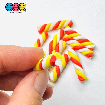 Small Short Fake Candy Corn Twist Cabochons Decoden Charm 10 pcs PLAYCODE3 Charm