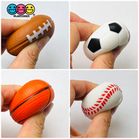 3D Small Stress Relief Ball Squish Foam Light Weight Sports Basketball Soccer Baseball Football Charm 4 pcs PLAYCODE3