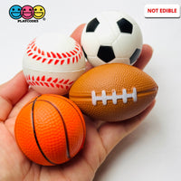 3D Small Stress Relief Ball Squish Foam Light Weight Sports Basketball Soccer Baseball Football Charm 4 pcs PLAYCODE3