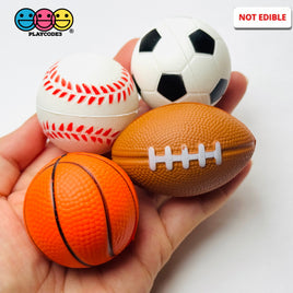 3D Small Stress Relief Ball Squish Foam Light Weight Sports Basketball Soccer Baseball Football Charm 4 pcs PLAYCODE3