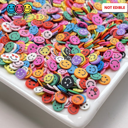 Smiling Faces Multiple Colorsfimo Slices Fake Clay Sprinkles Emojis Decoden Jimmies Funfetti