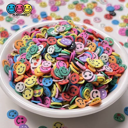 Smiling Faces Multiple Colorsfimo Slices Fake Clay Sprinkles Emojis Decoden Jimmies Funfetti