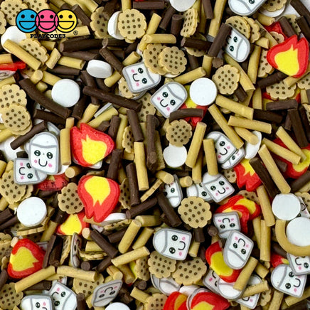 Smores Camp Fire Cookies Fake Clay Sprinkles Fimo Mix Kawaii Marshmallow Confetti Jimmies Funfetti
