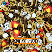 Smores Camp Fire Cookies Fake Clay Sprinkles Fimo Mix Kawaii Marshmallow Confetti Jimmies Funfetti