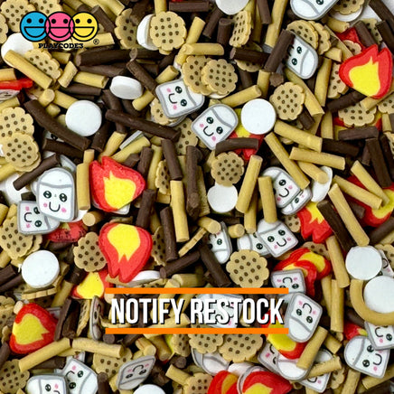 Smores Camp Fire Cookies Fake Clay Sprinkles Fimo Mix Kawaii Marshmallow Confetti Jimmies Funfetti