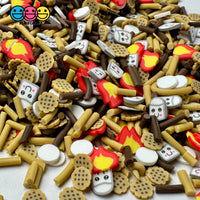 Smores Camp Fire Cookies Fake Clay Sprinkles Fimo Mix Kawaii Marshmallow Confetti Jimmies Funfetti