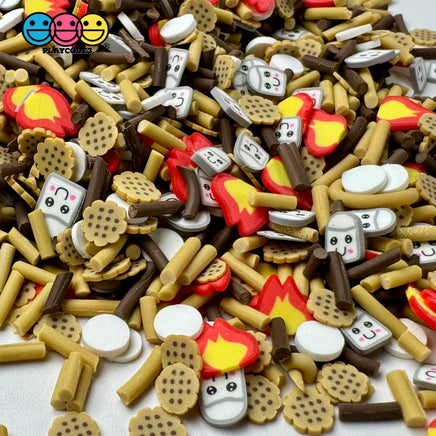 Smores Camp Fire Cookies Fake Clay Sprinkles Fimo Mix Kawaii Marshmallow Confetti Jimmies Funfetti