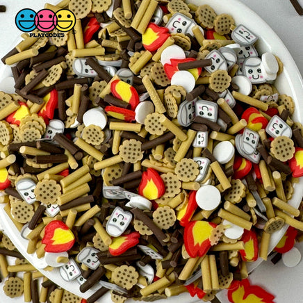 Smores Camp Fire Cookies Fake Clay Sprinkles Fimo Mix Kawaii Marshmallow Confetti Jimmies Funfetti