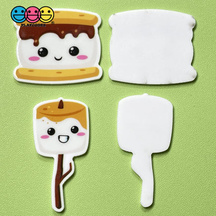 Smores Kawaii Campfire Theme Planar Flatback Cabochon Planars