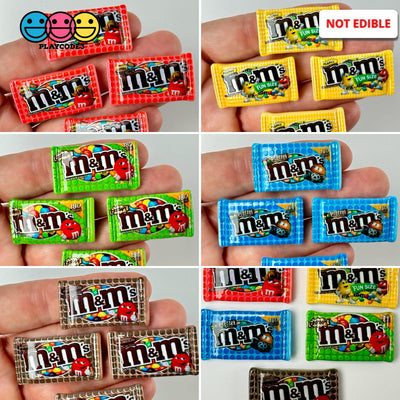 Snack Bag Of Chocolate Candy Fake Food Flatback Charm Cabochons 10 Pcs