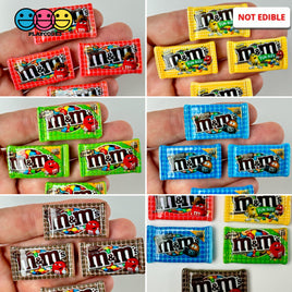 Snack Bag Of Chocolate Candy Fake Food Flatback Charm Cabochons 10 Pcs