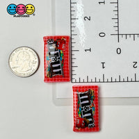 Snack Bag Of Chocolate Candy Fake Food Flatback Charm Cabochons 10 Pcs