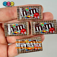 Snack Bag Of Chocolate Candy Fake Food Flatback Charm Cabochons 10 Pcs Brown