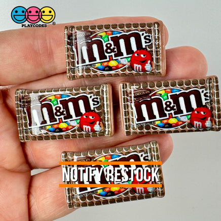 Snack Bag Of Chocolate Candy Fake Food Flatback Charm Cabochons 10 Pcs Brown