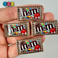 Snack Bag Of Chocolate Candy Fake Food Flatback Charm Cabochons 10 Pcs Brown