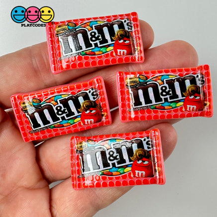 Snack Bag Of Chocolate Candy Fake Food Flatback Charm Cabochons 10 Pcs Hot Pink