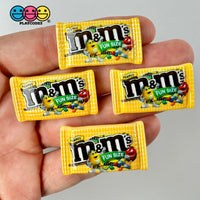 Snack Bag Of Chocolate Candy Fake Food Flatback Charm Cabochons 10 Pcs Yellow