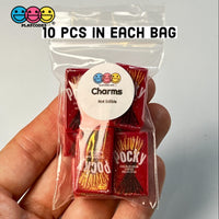 Snack Box Candy Chocolate Sticks Japanese Fake Food Flat Back Charm Cabochons 10 Pcs