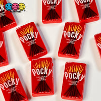 Snack Box Candy Chocolate Sticks Japanese Fake Food Flat Back Charm Cabochons 10 Pcs