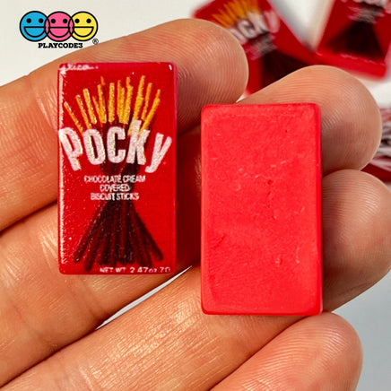 Snack Box Candy Chocolate Sticks Japanese Fake Food Flat Back Charm Cabochons 10 Pcs