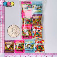 Snack Mini Bag Haribo Candy Fake Food Flatback Charm Cabochons 12 Pcs