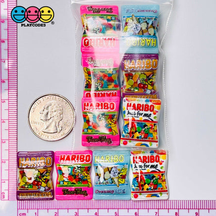 Snack Mini Bag Haribo Candy Fake Food Flatback Charm Cabochons 12 Pcs