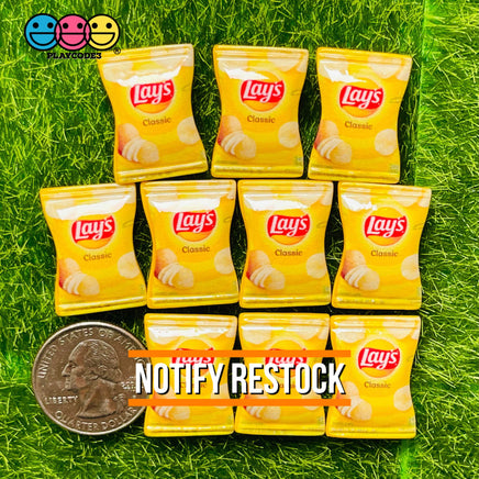 Snack Potato Chip Bag Fake Food Flatback Charm Cabochons 10 Pcs