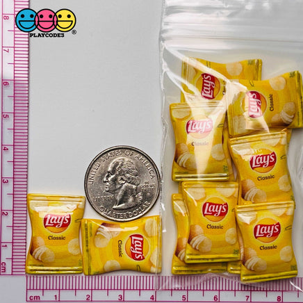 Snack Potato Chip Bag Fake Food Flatback Charm Cabochons 10 Pcs