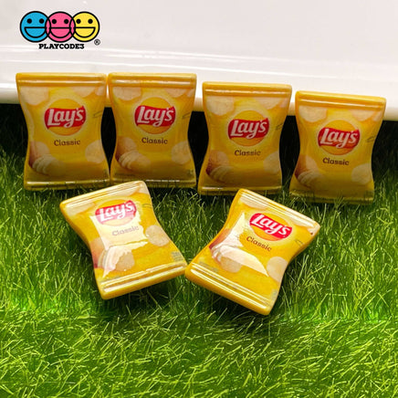 Snack Potato Chip Bag Fake Food Flatback Charm Cabochons 10 Pcs