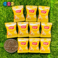 Snack Potato Chip Bag Fake Food Flatback Charm Cabochons 10 Pcs
