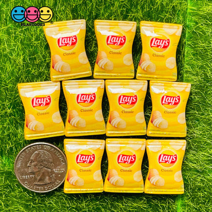Snack Potato Chip Bag Fake Food Flatback Charm Cabochons 10 Pcs