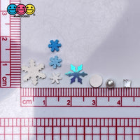 Snow Blizzard Snowflake Fimo Glitter Beads Mix Faux Sprinkles Christmas Funfetti Sprinkle