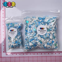 Snow Blizzard Snowflake Fimo Glitter Beads Mix Faux Sprinkles Christmas Funfetti Sprinkle