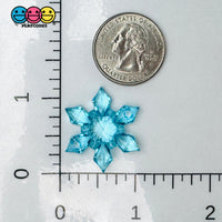 Snow Flake Blue And Clear Transparent Winter Christmas Holiday Cabochons Decoden Charm 10 Pcs