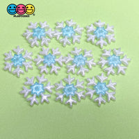 10/25Pcs Snow Flake Glitter Flat Back Charms Charm