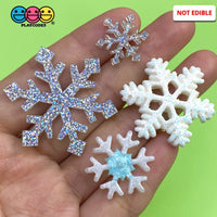 Snow Flakes Snowflakes Glitter Flat Back Charms 4 Types 10/20Pcs Charm